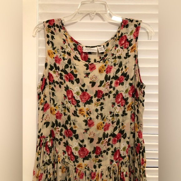Vintage 80s Lord & Taylor floral drop waist dress - Picture 8 of 10